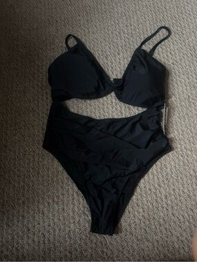 Black Two-Piece High-Waist Bikini